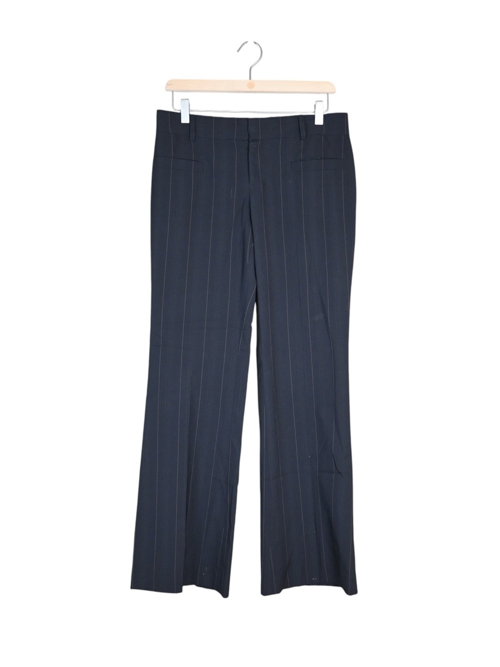 Club Monaco Women's 4 Black Wide Pinstripe Trouser Pant